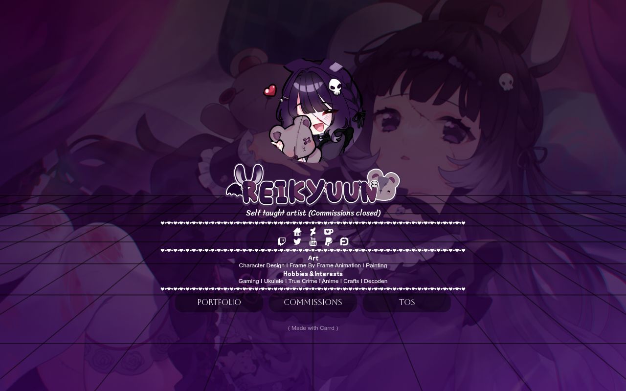 Carrd profile picture for @reikyuun